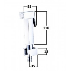 Гигиенический душ со шлангом и держателем Magliezza Kvadro 50508-cr (хром)