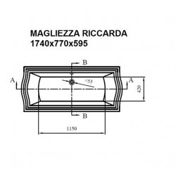 Отдельно стоящая ванна Magliezza Riccarda (174х77), ножки хром